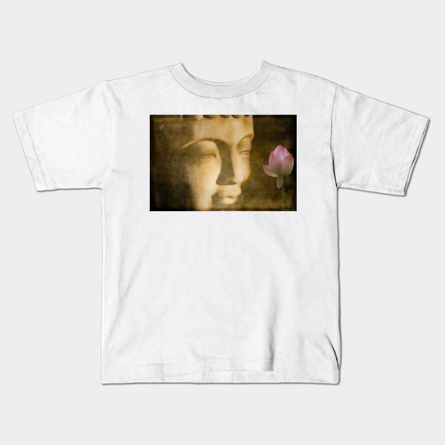 The Buddha And Lotus Flower Kids T-Shirt by JimDeFazioPhotography